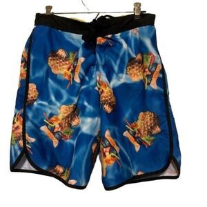 BioWorld Pineapple Cat Size Small Swim Trunks